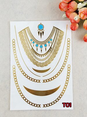 พร้อมส่ง✨ Tattoo✨⭐️ แทททูติดตัว✨⭐️สีทอง✨⭐️ติดง่ายมาก✨⭐️ แค่ 30 วินาที ก็สวยในพริบตา ✨⭐️ไม่เป็นอันตรายต่อผิว✨⭐️1