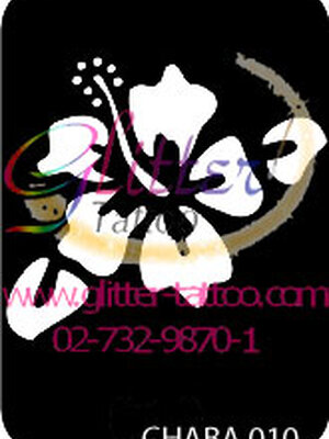 แบบลายดอกชบา ขนาด 7 x 9.5 cm.