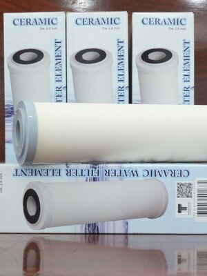 ไส้กรองเซรามิค8นิ้ว AQUATEK เกลียวสั้น (ฝาครีม)