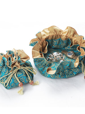 ถุงฟักทอง ฟรุ้งฟริ้ง สำหรับเก็บเครื่องประดับ ขนาดพกพา งานปราณีต