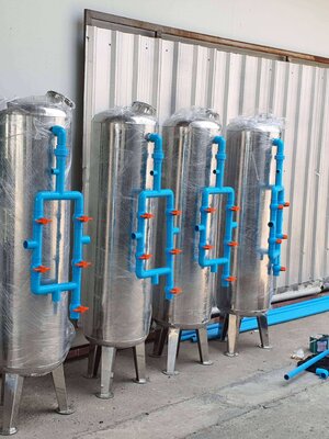 ถังกรองสแตนเลส18นิ้วสูง150หนา2mm