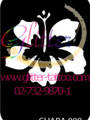 แบบลายดอกชบา ขนาด 7 x 9.5 cm.