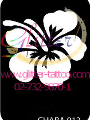 แบบลายดอกชบา ขนาด 7 x 9.5 cm.