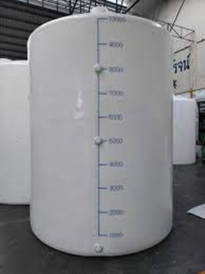 ถังเก็บน้ำยาเคมี PE ขนาด 1,000 ลิตร (ทรงวางปั๊มเคมี)