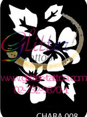 แบบลายดอกชบา ขนาด 7 x 9.5 cm.