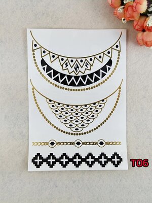 พร้อมส่ง✨ Tattoo✨⭐️ แทททูติดตัว✨⭐️สีทอง✨⭐️ติดง่ายมาก✨⭐️ แค่ 30 วินาที ก็สวยในพริบตา ✨⭐️ไม่เป็นอันตรายต่อผิว✨⭐️6