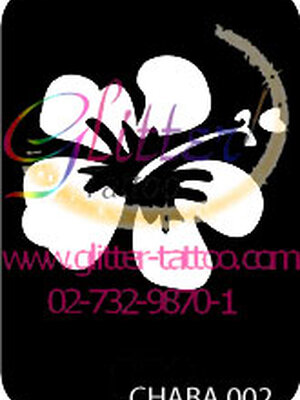 แบบลายดอกชบา ขนาด 7 x 9.5 cm.