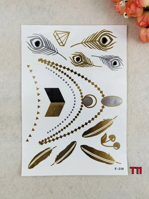 พร้อมส่ง✨ Tattoo✨⭐️ แทททูติดตัว✨⭐️ สีเงิน✨⭐️สีทอง✨⭐️ติดง่ายมาก✨⭐️ แค่ 30 วินาที ก็สวยในพริบตา ✨⭐️ไม่เป็นอันตรายต่อผิว✨⭐️11