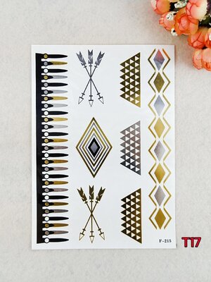 พร้อมส่ง✨ Tattoo✨⭐️ แทททูติดตัว✨⭐️ สีเงิน✨⭐️สีทอง✨⭐️ติดง่ายมาก✨⭐️ แค่ 30 วินาที ก็สวยในพริบตา ✨⭐️ไม่เป็นอันตรายต่อผิว✨⭐️17