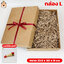กล่องของขวัญเปิดฝา (สีน้ำตาล) +กระดาษฝอย+ผูกโบว์ผ้าสำเร็จ [มีตัวเลือกไซส์กล่อง/สีกระดาษ] กล่องของขวัญสำเร็จ แถมฟรีช่อดอกไม้ กล่องใส่ของขวัญ