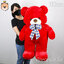 ตุ๊กตาหมีหัวโตโบว์สก๊อต ขนนุ่ม ไซส์ 110cm (สีแดง) น่ารัก น่ากอด
