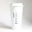 แก้วพลาสติก Reusable Hot Cup 16OZ Starbuck สีขาว