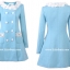 ***พรีออเดอร์***เสื้อโค้ท เสื้อกันหนาวสีฟ้าขาว