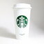 แก้วพลาสติก Reusable Hot Cup 16OZ Starbuck สีขาว