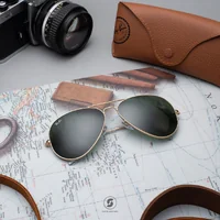 แว่นกันแดด Ray-Ban Aviator large metal ii RB3026 L2846 Black / Green G-15