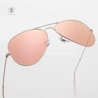 แว่นกันแดด Ray-Ban Aviator large metal RB3025 019/Z2 Matte Silver / Pink mirror
