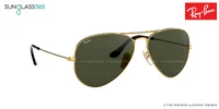 แว่นกันแดด Ray-Ban Aviator large metal RB3025 181 Gold / Green G-15 แว่นกันแดด Ray-Ban Aviator large metal RB3025 181 Gold / Green G-15