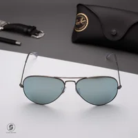 แว่นกันแดด Ray-Ban Aviator large metal RB3025 029/30 Gunmetal / Silver mirror แว่นกันแดด Ray-Ban Aviator large metal RB3025 029/30 Gunmetal / Silver mirror