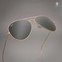 แว่นกันแดด Ray-Ban Aviator large metal ii RB3026 L2846 Black / Green G-15
