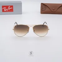 แว่นกันแดด Ray-Ban Aviator large metal RB3025 001/51 Gold / Brown Gradient