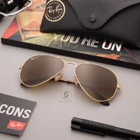 แว่นกันแดด Ray-Ban Aviator large metal RB3025 001/M2 Shiny Gold / Brown Gradient Polarized