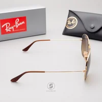 แว่นกันแดด Ray-Ban Aviator large metal RB3025 001/M2 Shiny Gold / Brown Gradient Polarized