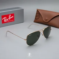 แว่นกันแดด Ray-Ban Aviator large metal RB3025 L0205 Gold / Green G-15 แว่นกันแดด Ray-Ban Aviator large metal RB3025 L0205 Gold / Green G-15