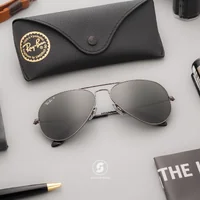 แว่นกันแดด Ray-Ban Aviator large metal RB3025 004/58 Gunmetal / Crystal Green polarized แว่นกันแดด Ray-Ban Aviator large metal RB3025 004/58 Gunmetal / Crystal Green polarized