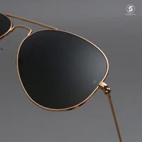 แว่นกันแดด Ray-Ban Aviator large metal RB3025 L0205 Gold / Green G-15 แว่นกันแดด Ray-Ban Aviator large metal RB3025 L0205 Gold / Green G-15