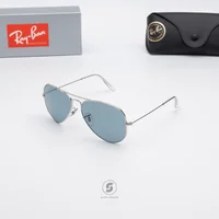แว่นกันแดด Ray-Ban Aviator large metal RB3025 003/02 Aviator Silver / Blue Polarized แว่นกันแดด Ray-Ban Aviator large metal RB3025 003/02 Aviator Silver / Blue Polarized