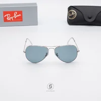 แว่นกันแดด Ray-Ban Aviator large metal RB3025 003/02 Aviator Silver / Blue Polarized แว่นกันแดด Ray-Ban Aviator large metal RB3025 003/02 Aviator Silver / Blue Polarized