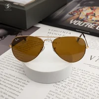 แว่นกันแดด Ray-Ban Aviator large metal RB3025 001/33 Gold / Brown B-15