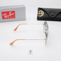 แว่นกันแดด Ray-Ban Aviator large metal RB3025 001/3f Matte Gold / Blue Gradient