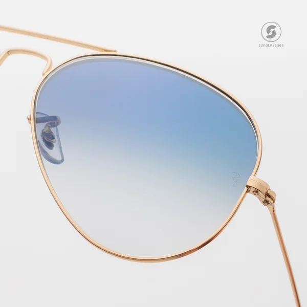 แว่นกันแดด Ray-Ban Aviator large metal RB3025 001/3f Matte Gold / Blue Gradient image 6