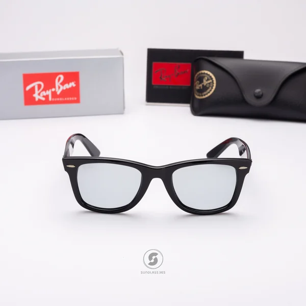 Ray Ban Wayfarer RB2140F 601/R5 Black Light Grey