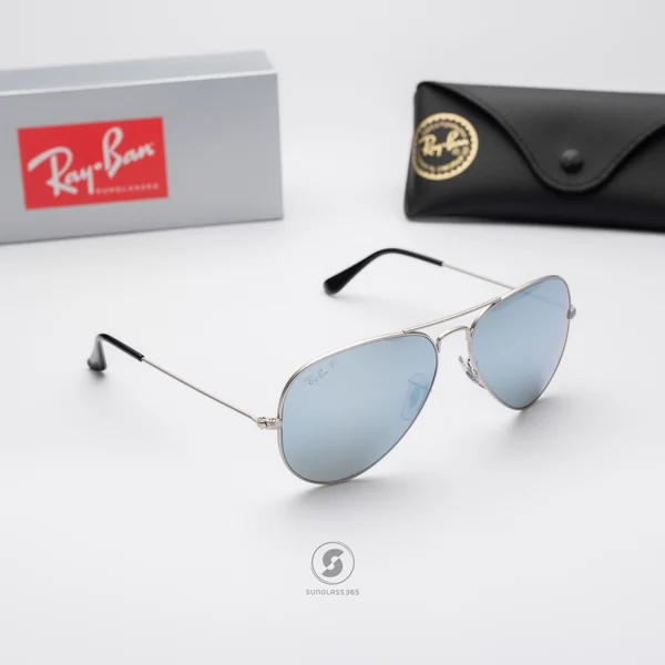 แว่นกันแดด Ray-Ban Aviator large metal RB3025 018/W3 Matte Silver / Dark Grey image 3