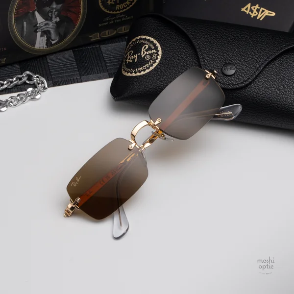 แว่นกันแดด Ray-Ban A$AP Rocky RB3928 001/73 Arista gold / Dark brown image 3