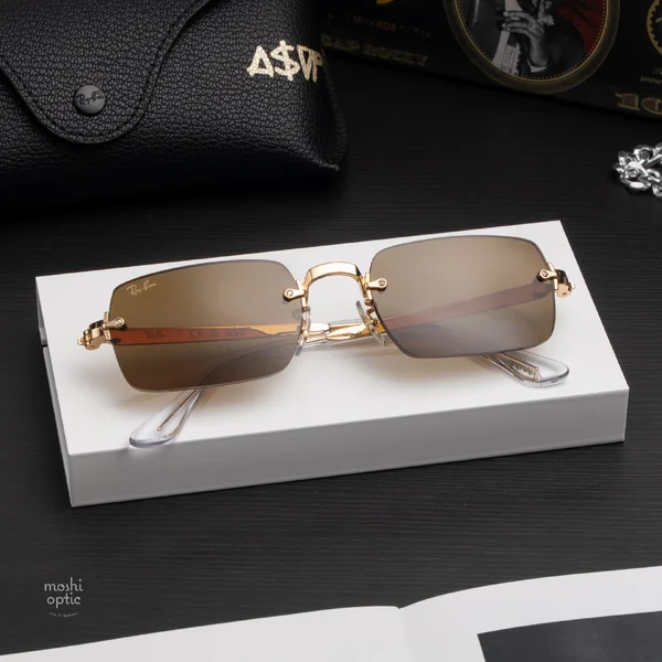 แว่นกันแดด Ray-Ban A$AP Rocky RB3928 001/73 Arista gold / Dark brown