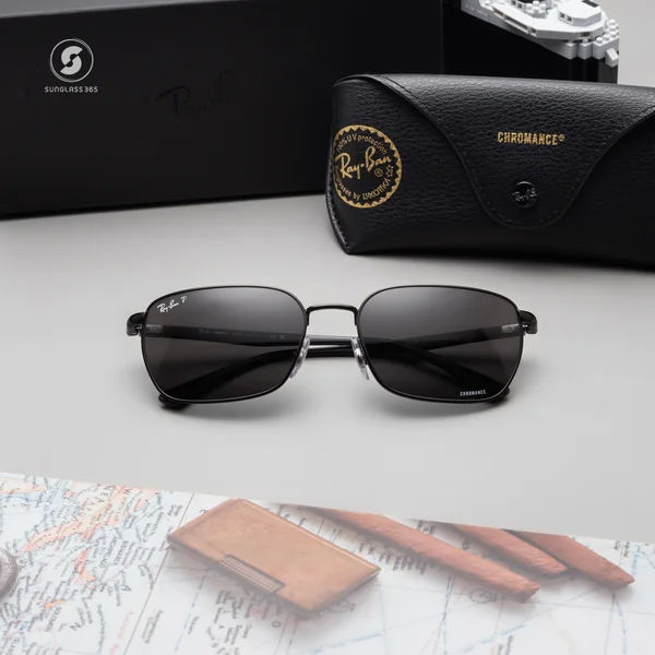 Ray Ban RB3684CH 002/K8 Black Dark Grey Chromance Polarized