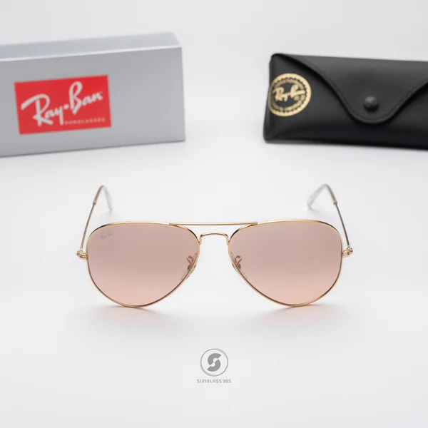 แว่นกันแดด Ray-Ban Aviator large metal RB3025 001/3E Gold / Pink image 2