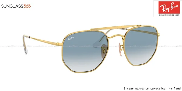 แว่นกันแดด Ray-Ban Marshal RB3648 001/3F Gold /Clear Gradient Blue image 12