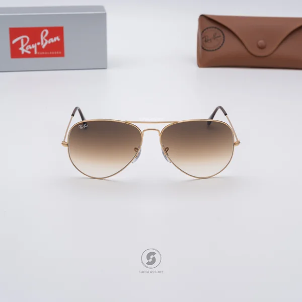 แว่นกันแดด Ray-Ban Aviator large metal RB3025 001/51 Gold / Brown Gradient image 3