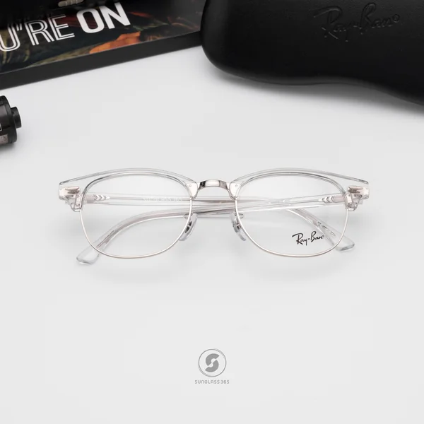 แว่นสายตา Ray-Ban Clubmaster RX5154 2001 White Transparent แว่นสายตา Ray-Ban Clubmaster RX5154 2001 White Transparent