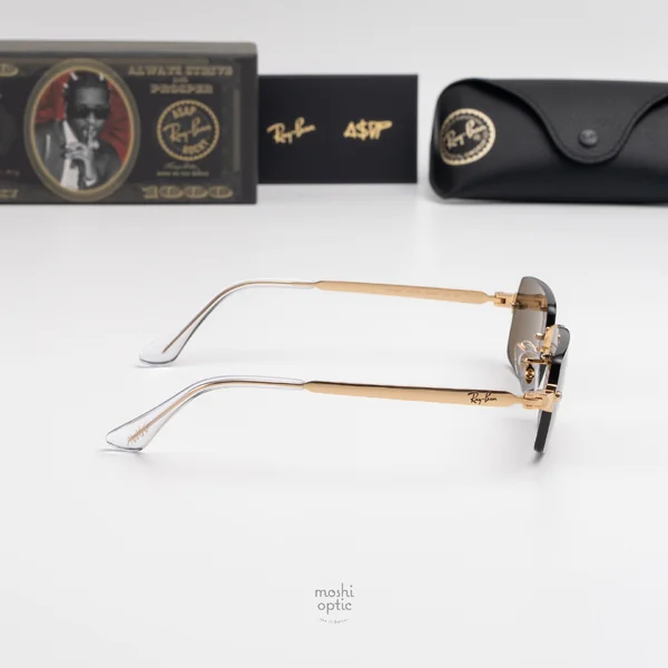 แว่นกันแดด Ray-Ban A$AP Rocky RB3928 001/73 Arista gold / Dark brown image 6