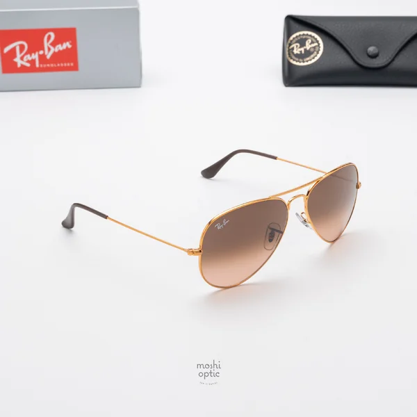 แว่นกันแดด Ray-Ban Aviator large metal RB3025 9001/A5 Pink / Pink Gradient Brown image 4 แว่นกันแดด Ray-Ban Aviator large metal RB3025 9001/A5 Pink / Pink Gradient Brown image 4