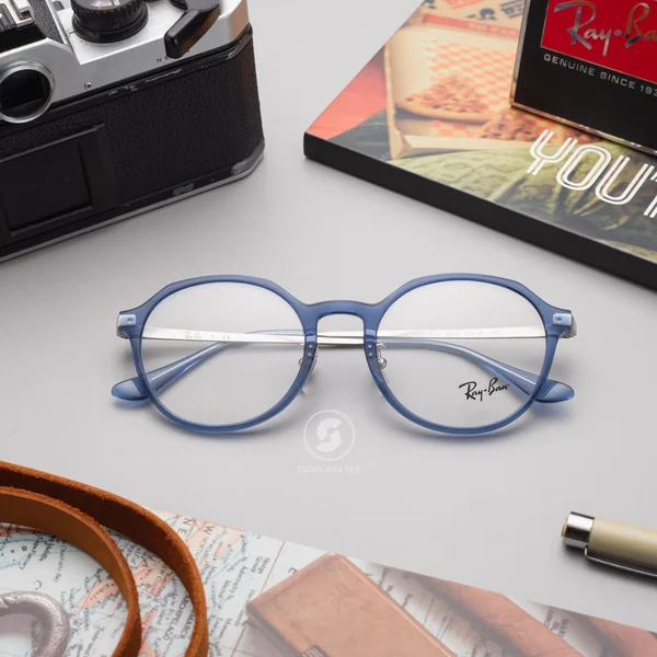 แว่นสายตา Ray-Ban RX7187D 8078 Shiny Transparent Blue แว่นสายตา Ray-Ban RX7187D 8078 Shiny Transparent Blue