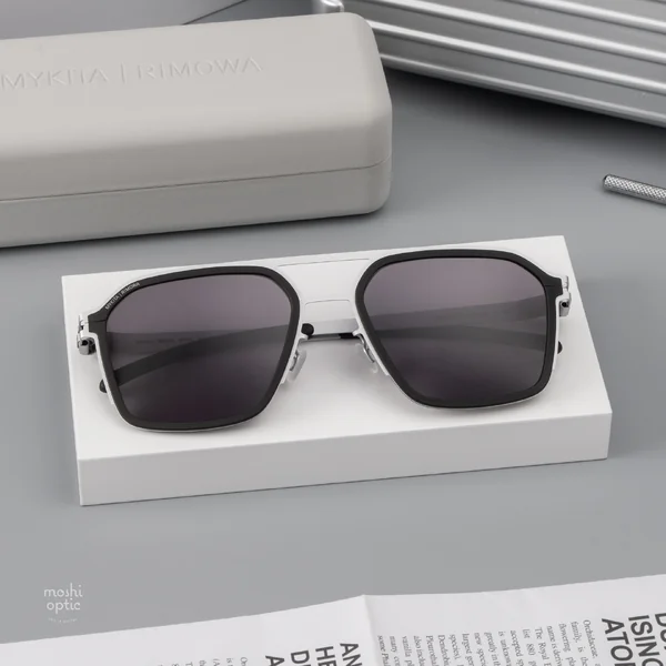 แว่นกันแดด MYKITA RIMOWA SUN MR003 AL1 WHITE SILVER BLACK COOLGREY SOLID image 2