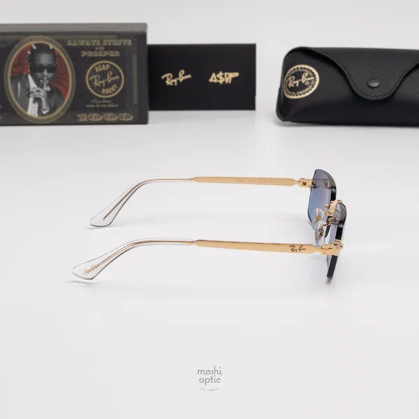 แว่นกันแดด Ray-Ban A$AP Rocky RB3928 001/S2 Arista gold / Blue gradient dark grey image 6