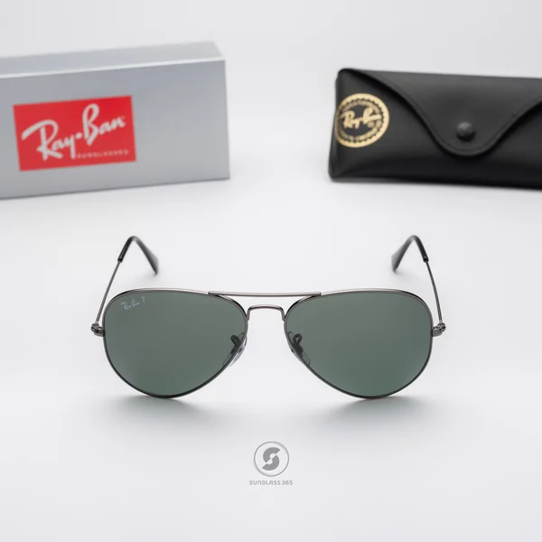 แว่นกันแดด Ray-Ban Aviator large metal RB3025 004/58 Gunmetal / Crystal Green polarized image 2 แว่นกันแดด Ray-Ban Aviator large metal RB3025 004/58 Gunmetal / Crystal Green polarized image 2