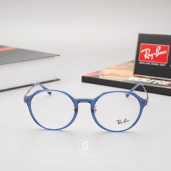 แว่นสายตา Ray-Ban RX7187D 8078 Shiny Transparent Blue image 3 แว่นสายตา Ray-Ban RX7187D 8078 Shiny Transparent Blue image 3